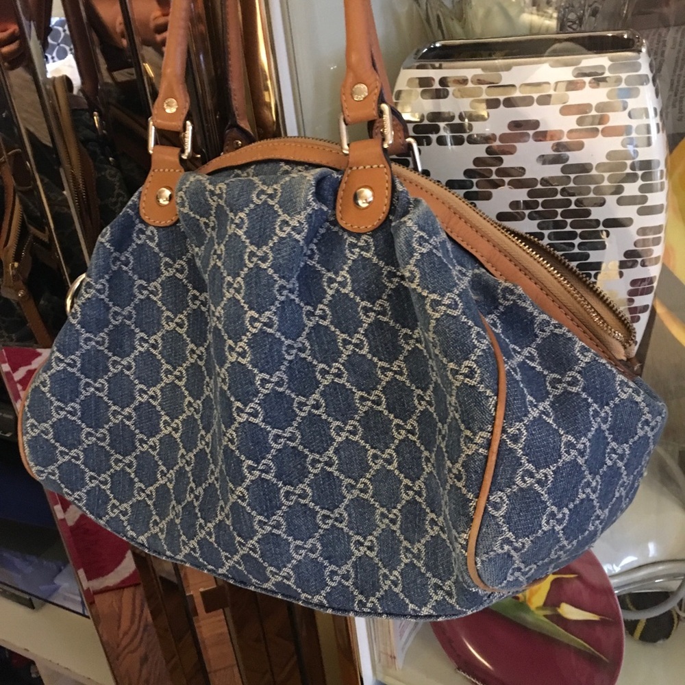 Authentic Used Gucci Denim Bag